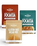 Sun & Seed Gluten-Free Bread & Focaccia Mixes 3 x 300g – Rosemary & Thyme, Tomato & Oregano, Classic Loaf – Organic Ingredients – Easy to Bake – Vegan-Friendly – Soft Texture – Perfect for Sharing