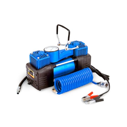 Image of MEGAAUDIO MATI06 Portable Tyre Inflator | 12V Digital Air Compressor Pump, 150 PSI | LED Light, Multiple Valve Adaptors - Car, Bike, Motorcycle, Sports Ball Inflatable