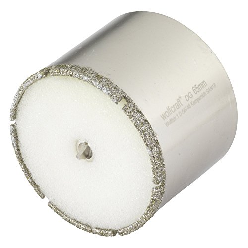 Wolfcraft 5930000 Diamond Ceramic Hole Saw accessory with 10 mm Shank and 65 mm 脴 Sponge Included