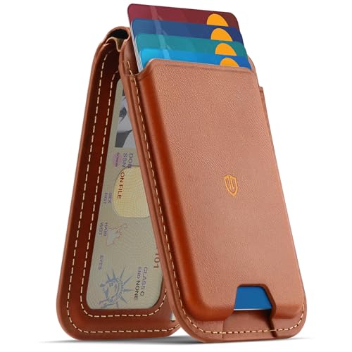 Coque iPhone 17 en cuir véritable marron avec porte-carte MagSafe - 4