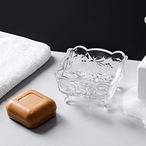 Miniatura 7 de WULFY Vajilla Square Plate with Four Corners Glass Dish Fruit Plate Snack Plate Dried Fruit Plate Creative Personality Embossed Glass Plate