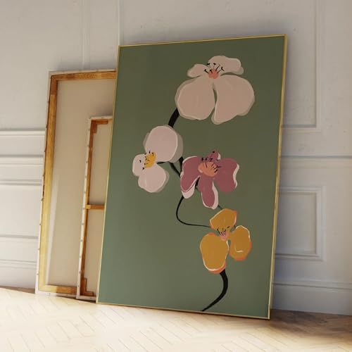 Tableau fleur moderne artisan de 50x70cm avec cadre de marque XINBAO - 4