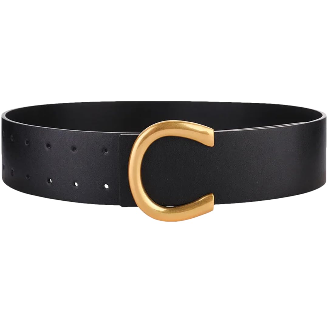 Women’S Genuine Cowhide Belt With Retro Horseshoe Clasp For Party Skirts And Fashion Accessories