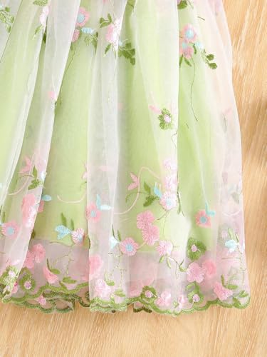 Image of Tagas Girls' Dress|Elegant Beige Baby Girl Dress with Lace Ruffles & Floral Embroidery - Long Sleeve Princess Birthday Party Dress | Comfortable & Stylish Kids Wear| PartFrock for Kids |