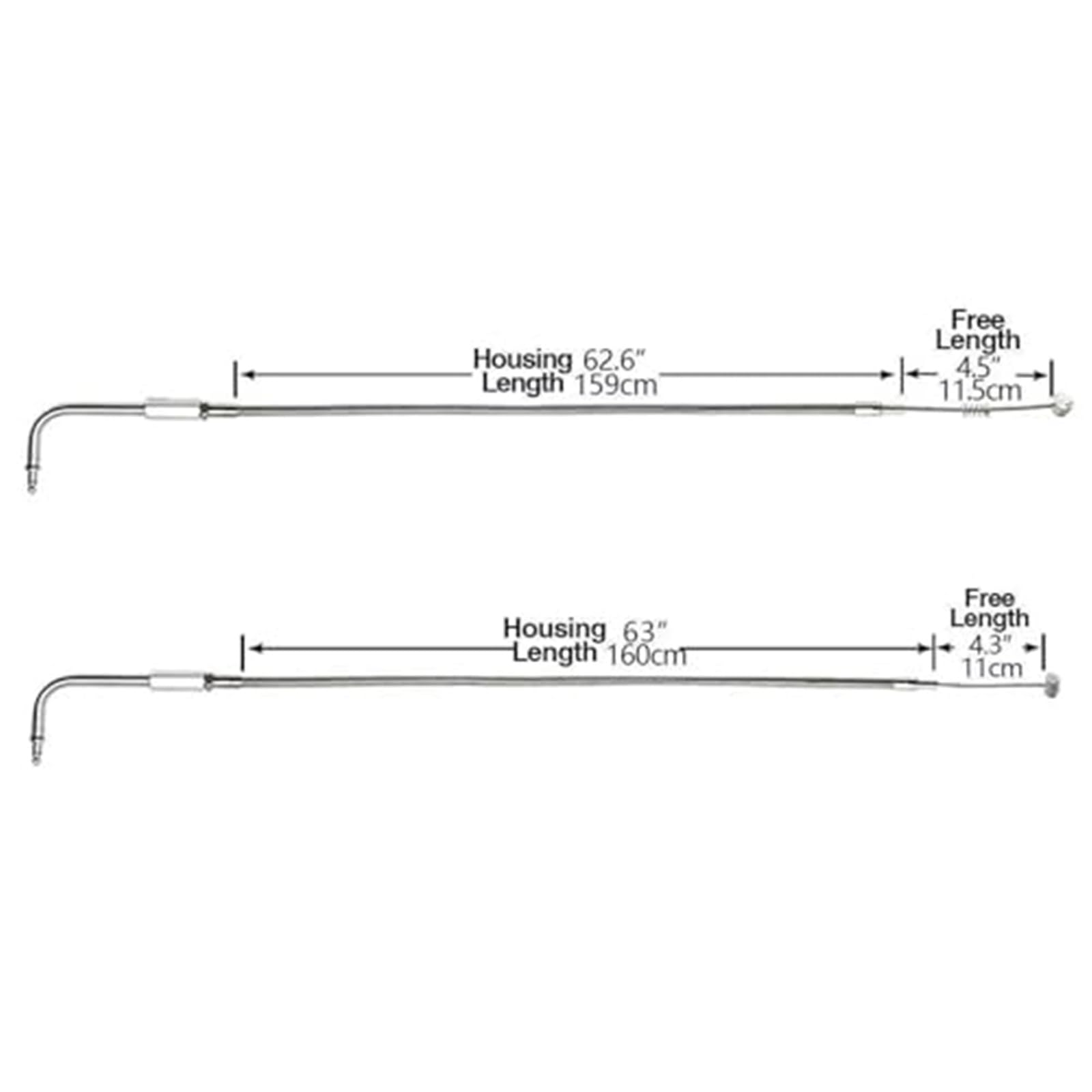 Cable de acelerador for motocicleta (160 cm, 63"), para Harley