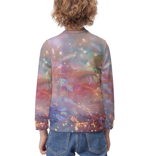 Rainbow Color Glitter SparkleChildren's Casual Pullover Sweatshirt Loose Fit8-10Y2