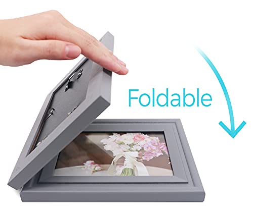 Jd Concept Vertical Horizontal Combo, Double 4X6 Gray Wood Hinged Picture Frame, Opening 3.5X5.5, Desktop Or Wall Mounted, Portrait And Landscape View #TOP2