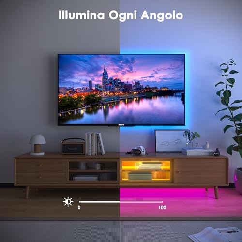 Hovvida Striscia Led 20M Wifi, Compatibile Con Alexa E Google Home, 30 Led/Metro, 2X10M, Luci Rgb 24V 600 Led, App E Telecomando, Modalità Musica, Led Per Stanza, Cucina, Camera Da Letto - 4