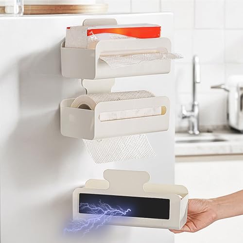 Portarrollos de papel magnético y organizador de pared para organizar tu baño o dormitorio 7