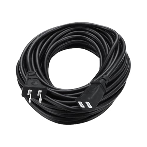 Rallonge d'extérieur noire 2 broches câble long résistant au froid pour appareil de jardin