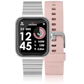 Smartwatch Technos Connect Max Prata e Rose - TMAXAK/7K TMAXAK/7K