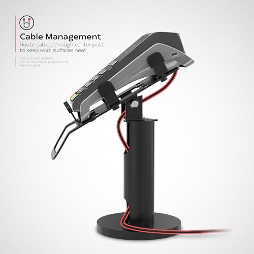 Image of CTA Digital Universal Credit Card Reader Stand - Reader Terminal Stand for Verifone, Ingenico & Pax POS Stations - Bolt Down or Adhesive Anti-Theft Security - Easy Install
