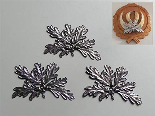 GTK - Geweihe & Trophäen KRUMHOLZ 3 x EICHENLAUB DECKBLATT für KEILERWAFFEN 6-blättrig