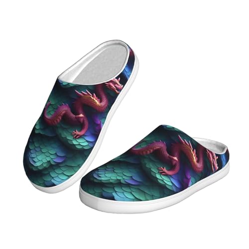 Chaussons peluche EdWal avec relief écailles dragon 3D taille 39