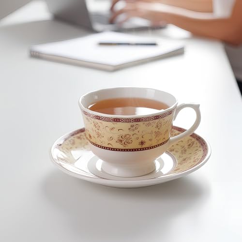Image of U.P.C. Toughened Glass Cup with Saucer Set of 12 Pcs (S-Cup White20)