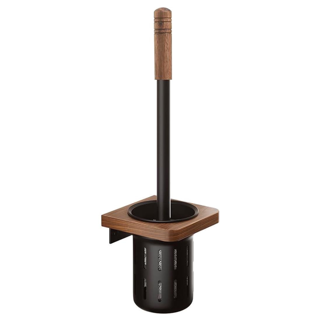 IJSDNVJNDX Bathroom Wall-Mounted Storage Rack Punch-Free Cleaning Brush Walnut Toilet Brush Suit No Dead Corner