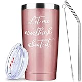 Let Me Overthink About It Insulated Tumblers Funny Coffee Mug with Lid & Straw 20 oz | Stainless Ste