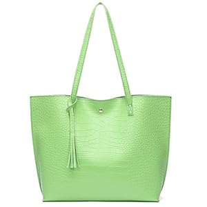 Womens-Soft-Faux-Leather-Tote-Shoulder-Bag-from-Dreubea-Big-Capacity-Tassel-Handbag Dreubea Women's Soft Faux Leather Tote Shoulder Bag from, Big Capacity Tassel Handbag Green-cro
