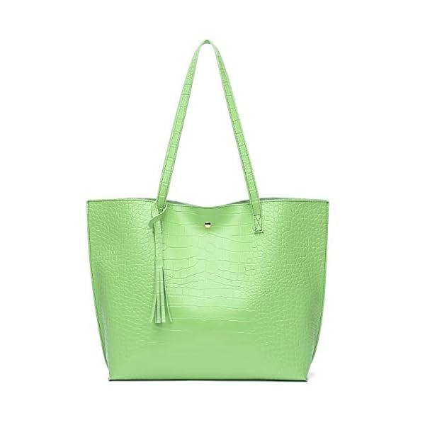 Womens-Soft-Faux-Leather-Tote-Shoulder-Bag-from-Dreubea-Big-Capacity-Tassel-Handbag Dreubea Women's Soft Faux Leather Tote Shoulder Bag from, Big Capacity Tassel Handbag Green-cro