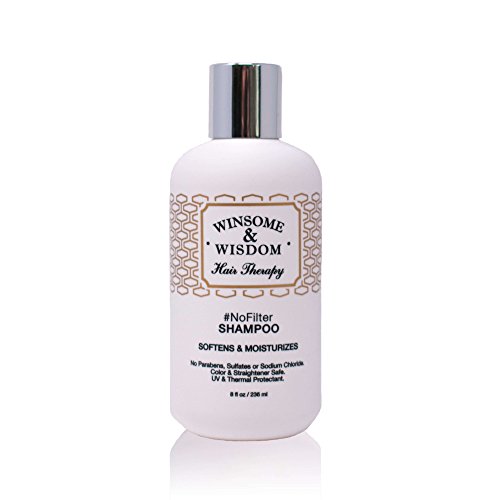 NoFilter Moisturizing Daily Shampoo Moroccan Argan Oil 8.5 oz Alcohol Paraben Sulfate Free UV & Thermal Protectant Dry Curly Straight Women Men Kids Winsome & Wisdom Cruelty Free Hair Care Products