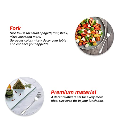 image for KITWARE Silver Salad Forks Set of 12 pieces，Stainless Steel Flatware