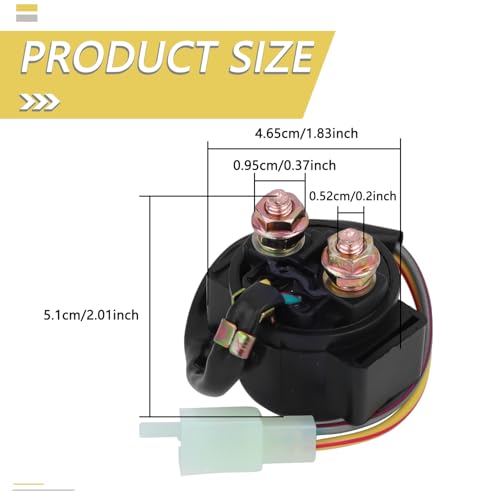 Image of Starter Solenoid Relay, Compatible with 4-Stroke GY6 Engine 50cc 70 cc 90cc 110 cc 125cc 150 cc 200cc 250 cc ATV Dirt Bikes Scooters Go Karts Pit Bikes for Roketa, Sunl, Coolster, Taotao, SSR