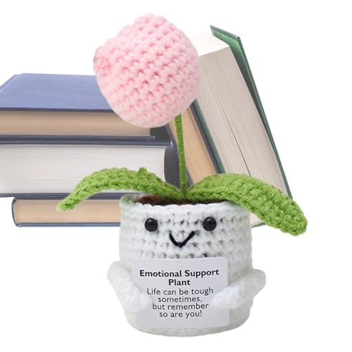 Tulipano Fatto A Mano - Per Sempre | Tulipano All'uncinetto, Regalo Per La Festa Della Mamma, Prodotto Finito, Pianta In Vaso All'uncinetto, Bambola Di Fiori Artificiali, Fioritura Tessile Pura,