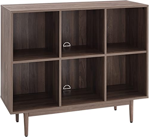 Crosley Furniture Liam Mid-Century 6-Cube Bookcase, Walnut #TOP16