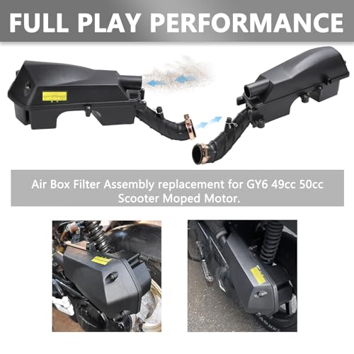 Image of Mokuo Motorcycle Air Filter Assembly in Robber Material Compatible with Chinese GY6 49cc 50cc Scooter Mopeds Taotao 50ATM Roketa JMstar Parts