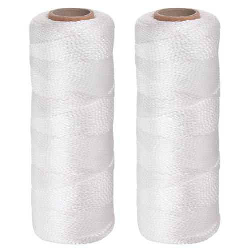 sourcing map 2 fili intrecciati in nylon per muratore, 1,5 mm x 1,5 m, filo intrecciato per pesca, giardinaggio, artigianato, bianco