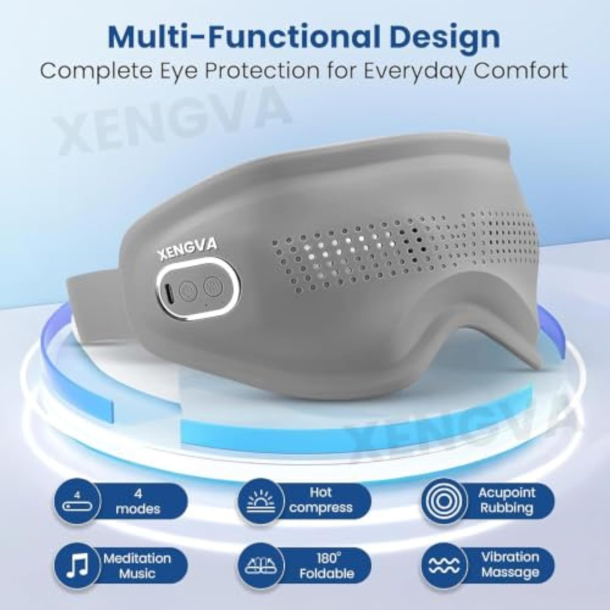 Portable Electric Silicone Eye Massager with Music