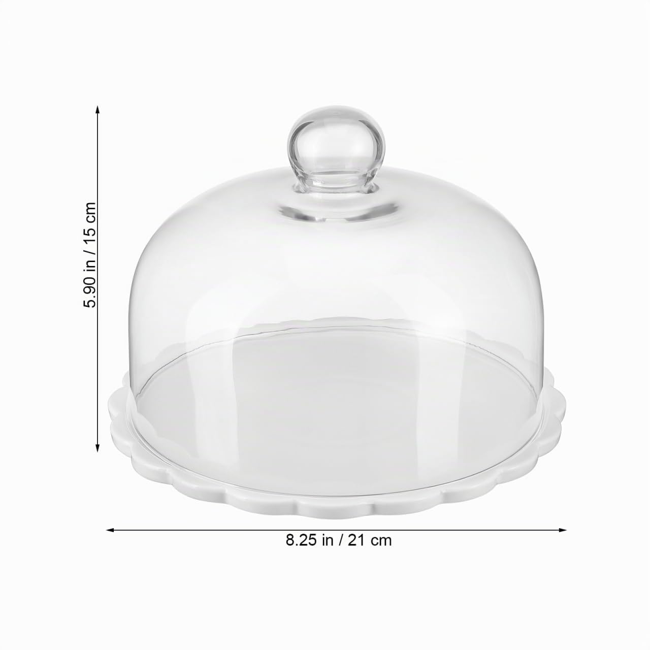 Cabilock 1 Lot de couvercles Ronds pour gâteaux avec Plateau en Verre - Cloche - Plateau Rond - pour goûter