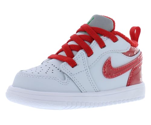Jordan 1 Low Alt SE Baby/Toddler Shoes (FN9771-018, Football Grey/Pine Green/White/University Red) Size 6