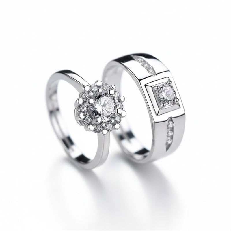 Unisex Rhodium Plated Alloy Band Ring,rng:cpl262 flp_A-image-32