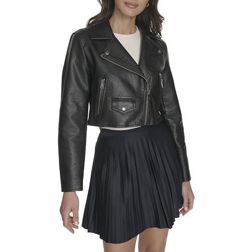 Levi's Women's Cropped Faux Leather Moto Jacket