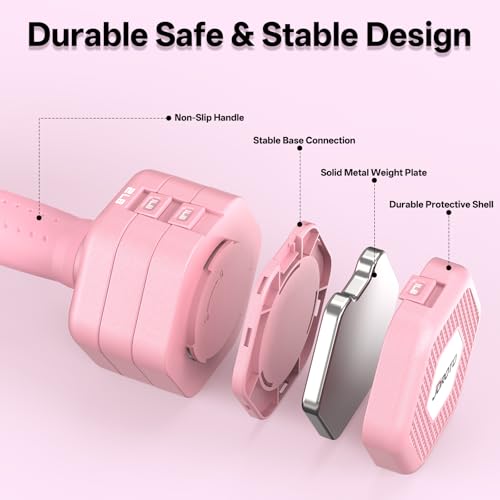 Image of JOROTO 5-in-1 Adjustable Dumbbell Set, 8LB /11LB Pair Adjustable Weights for Women at Home, 1s-Adjust Dual Locking Stable Hand Weights with TPE Soft Handle, Home Gym, Rehab, Pilates, Yoga, Strength Training