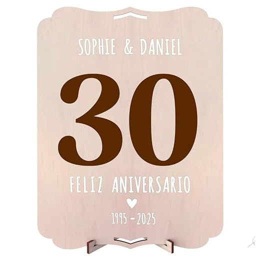 nagu® 30- Regalos Aniversario, Bodas, cumpleaños 30 años. Tarjeta felicitacion o topper e ideas originales de decoracion para hombres o mujer, en el Aniversario de madre y padre, mamá papá.