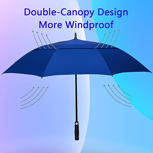Goothdurs 62 Inches Golf Umbrella Automatic Open Windproof Waterproof Large Double Canopy Vented Rain Stick Umbrellas For Men Women #TOP3