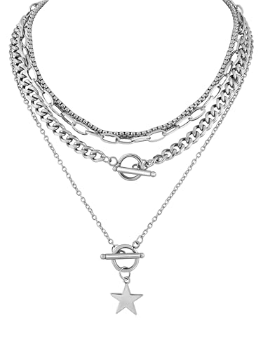 Collier gothique punk avec étoile en argent pour vos soirées grunge