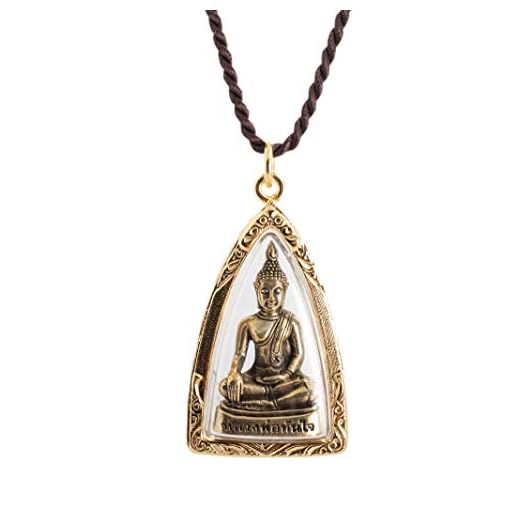 Artschatz Sukhothai Bhumisparsha mudra Earth-Touching Golden Buddha Thai Amulet Pendant