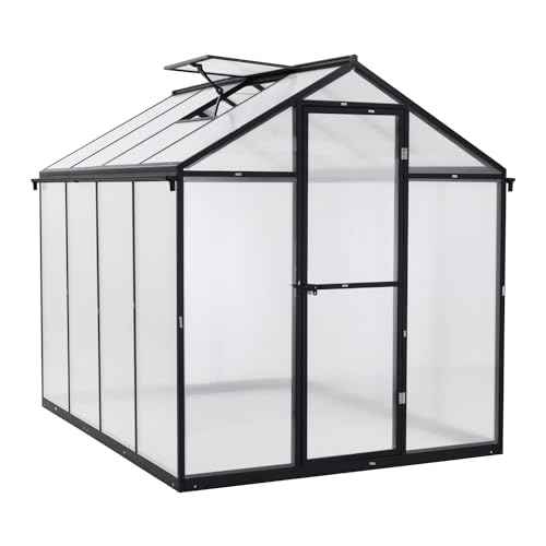 BPS-6-x-8-Walk-in-Polycarbonate-Greenhouse-with-Heavy-Duty-Aluminum-Frame-1-Vent-Window-Lockable-Door-for-Outdoor-Patio-Backyard-and-Garden-Use BPS 6 x 8 Walk in Polycarbonate Greenhouse with Heavy Duty Aluminum Frame 1 Vent Window Lockable Door for Outdoor Patio Backyard and Garden Use