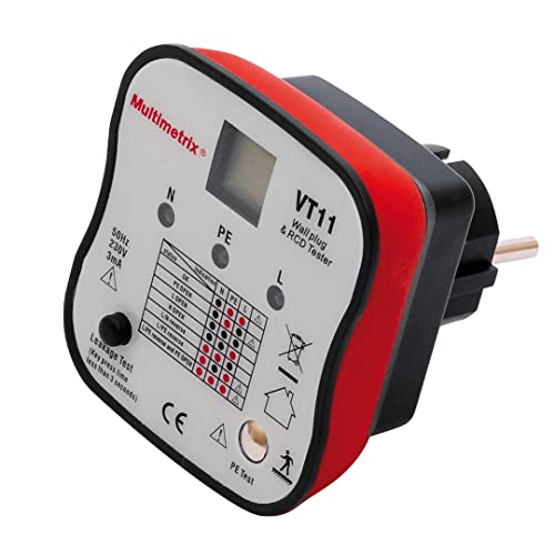 Testeur de prise electrique rouge Multimerix Arnoux MMXP06230304 2P+T