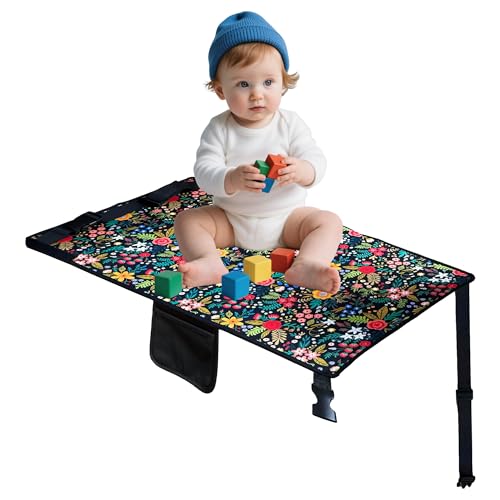 Toddler Airplane Travel Bed with Storage Pocket - Flower