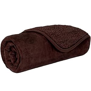 PetAmi Waterproof Dog Blanket for Small Medium Dogs, Pee Proof Pet Blanket for Couch Bed, Reversible Water Proof Blanket for Puppy Indoor Cat, Soft Dog Fleece Blankets Washable, 24×32 Brown