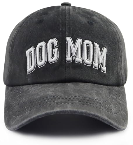 Dog Mom Gifts for Women, Dog Mom Hat, Doggy Lover Baseball Cap, Mother's Day Halloween Christmas Birthday Gifts for Mama Mimi Grandma Wife Aunt Sis Black