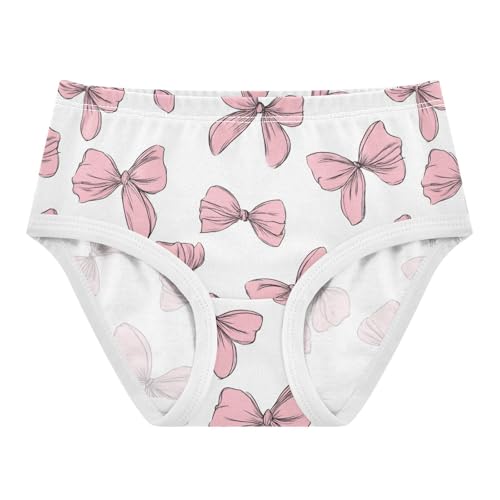 Wusikd Cute Pink Bows Girls' Underwear Cotton Girls Briefs Soft Toddler Underwear 2T