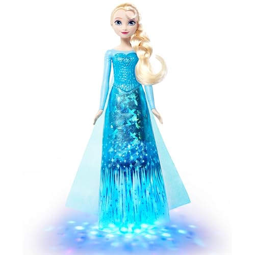 Mattel Disney Poupée Chantante Elsa Sons et Lumières avec Effets Lumineux et Musique, Chante la Chanson Libérée, délivrée du Film en 4 Langues, poupée...