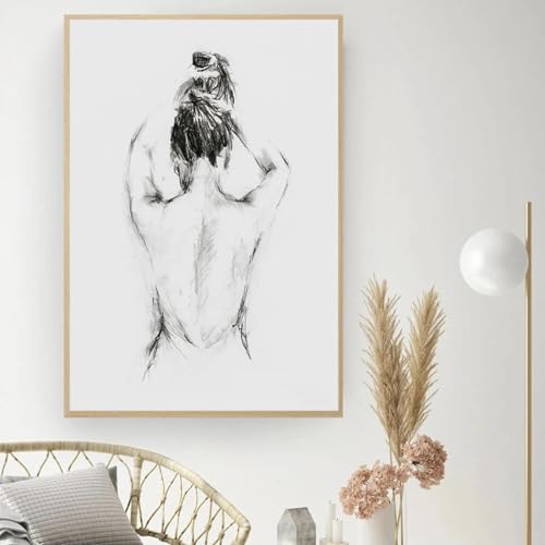 Art toile femme nue dos 50x70 cm à l'impression haute définition pour salon chic