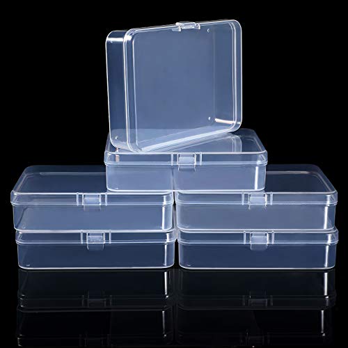 Image of Jetec 18 Pieces Mini Plastic Clear Beads Storage Containers Box for Collecting Small Items, Beads, Jewelry, Business Cards, Game Pieces, Crafts (4.5 x 3.3 x 1.2 Inch)