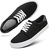 yageyan Mens Canvas Shoes Low top Sneakers Black Fashion Mens Casual Shoes（black12）